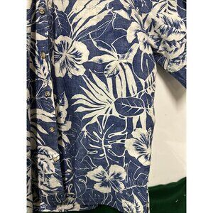 Cooke Street Shirt Hawaiian Honolulu Aloha Button 100% Cotton Men’s blue